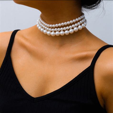 Perlen Halskette Boho Stil Multi Layer Perle Perlen Halsketten Etsy