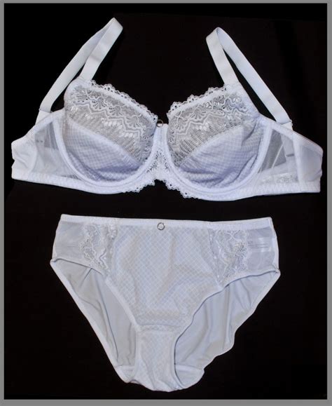 White Sheer Non Padded Lace Bra Panties Set D D Comfy Fit