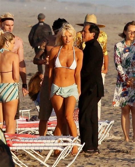 lily james with sebastian stan ending of pamela anderson and tommy lee set on a mexican beach