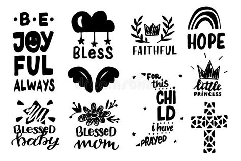 Set Of 20 Christian Icons With Crosses Symbols Stock Vector