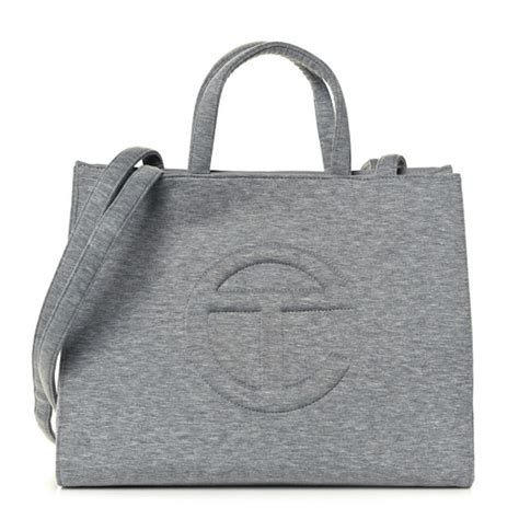 Telfar X Ugg Fleece Medium Shopping Bag Grey 1001017 Fashionphile