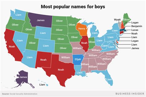 The Most Popular Baby Names In Every Us State Business Insider India