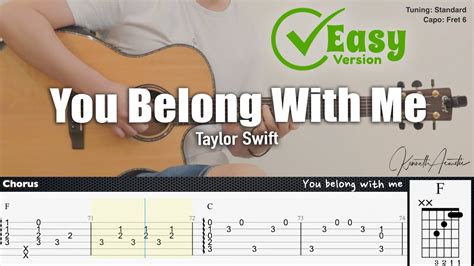 You Belong With Me Taylor Swift Fingerstyle Guitar Tab Chords