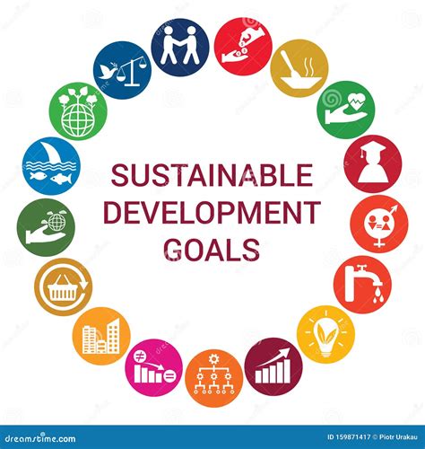 Sustainable Development Goals Round Concept Stock Vector Illustration