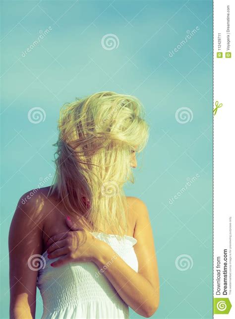 Nice Female Enjoying Nature And Beach Stock Image Image Of Careless Holidays 112429711
