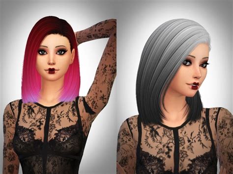Sims 4 Hairs Frost Sims 4 Nightcrawlers Ebony Hair Retextured Images