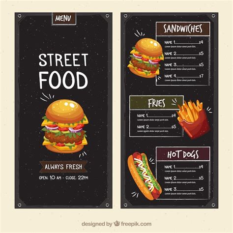 Free Vector Street Food Menu Template