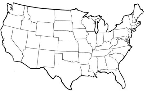 Blank Political Map Of The United States Printable Map Of United