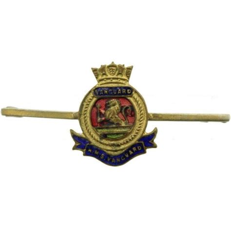 Ww1 British Royal Navy Sweetheart Brooch Hms Vanguard Lapel Badge