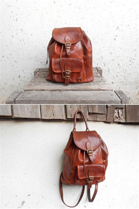 Vintage Chesnut Brown Leather Backpack Leather By Vindicoshop
