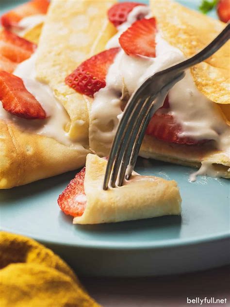 Strawberry Crepes With Luscious Cream Filling Belly Full