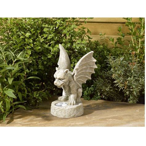 Smart Solar Gargoyle Statue With Spotlight Garden Decor Items Outdoor