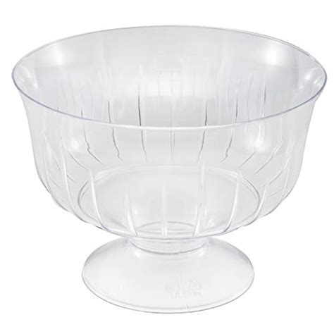 clear disposable plastic ice cream dessert bowls dishes on pedestal 30