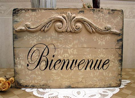 Bienvenue Welcome French Shabby Cottage Chippy By Signsbydiane