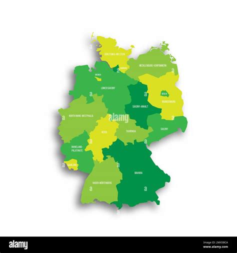 Alemania Mapa Político De Las Divisiones Administrativas Imagen Vector