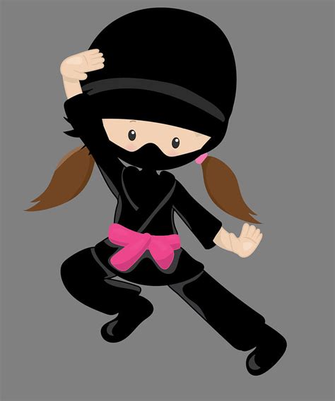 Ninja Girl Brunette Female Ninja Digital Art By Stacy Mccafferty Fine
