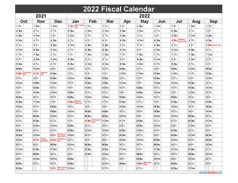 Fiscal Calendar 2022 Federal Fiscal Year Template Nofiscal22y51