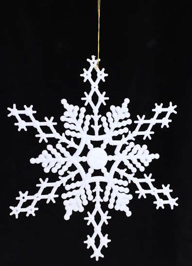 White Glitter Snowflake Ornaments Christmas Ornaments Christmas And