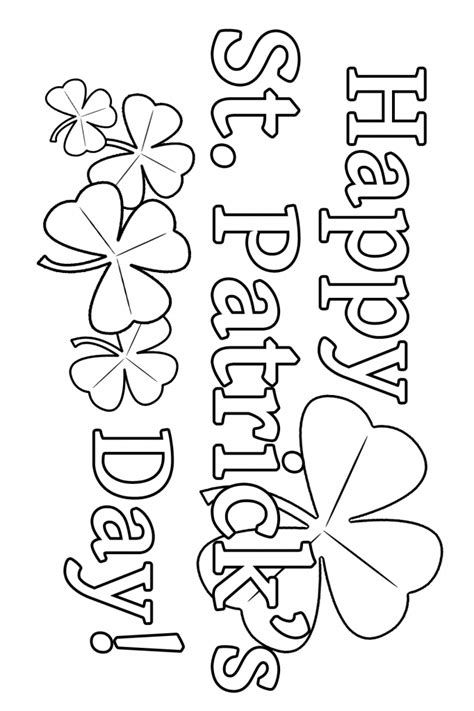 St Patricks Day Coloring Page St Patricks Day Crafts For Kids St