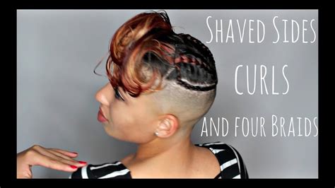 Shaved Sides Curls And Four Braids Youtube