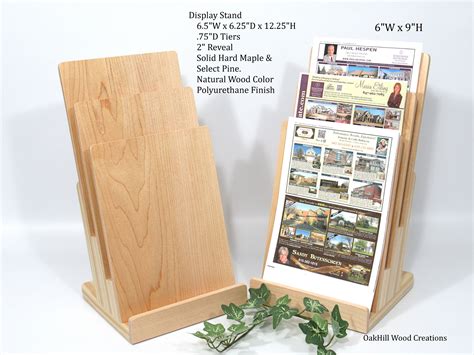 Brochure Display Wood Countertop Stand Trade Craft Booth Flyer Stand