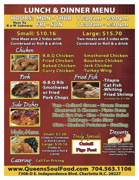 Jamaican flavors ($$) jamaican, catering distance: Queen's Soul Food - The Best Soul Food in Charlotte, NC