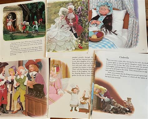 6 Vintage Puppet Fairy Tales Book Pages Disney Etsy