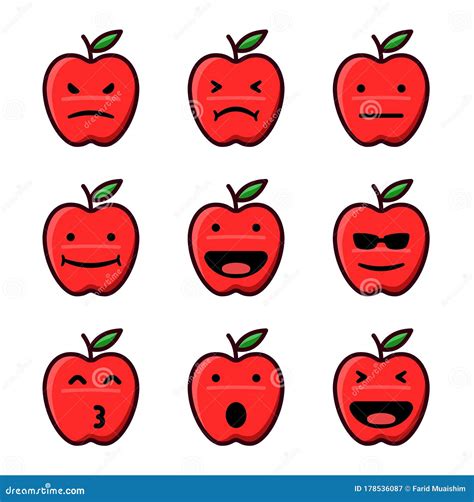 Set Of Emoticons Cute Emoji Icons Flat Design Funny Cartoon Faces