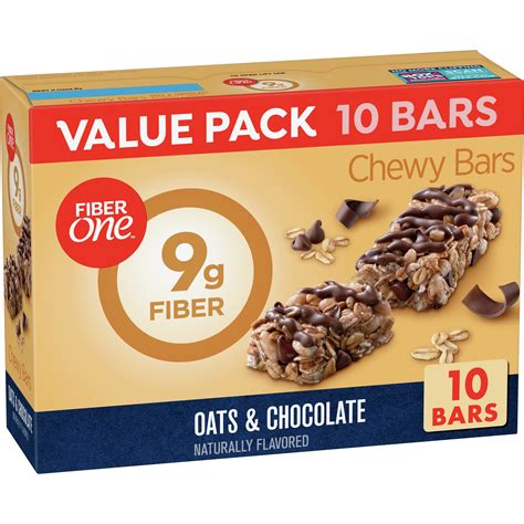 fiber one chewy bars oats and chocolate fiber snacks 14 1 oz 10 ct