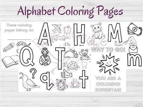 Alphabet Coloring Pages Coloring Page Printables Etsy Canada