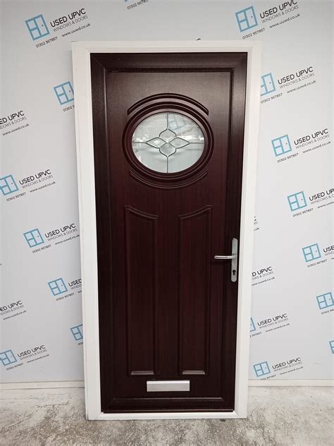 Used Rosewood Upvc Front Door 930mm x 2020 0555 | Used UPVC Windows & Doors