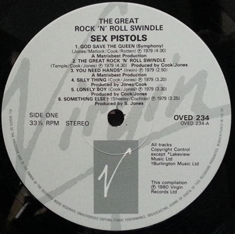 God Save The Sex Pistols The Great Rock N Roll Swindle Single Lp