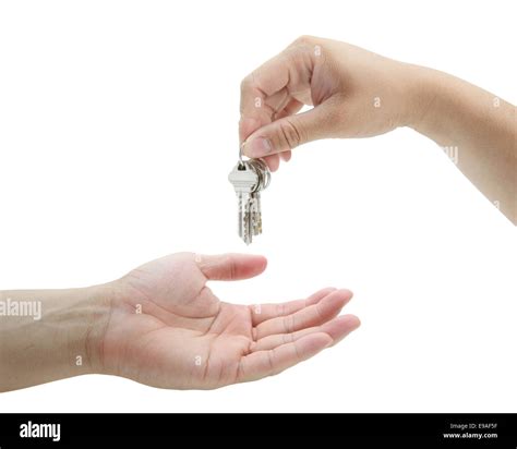 Man Handing Over The Set Of Keys House Stock Photo Alamy