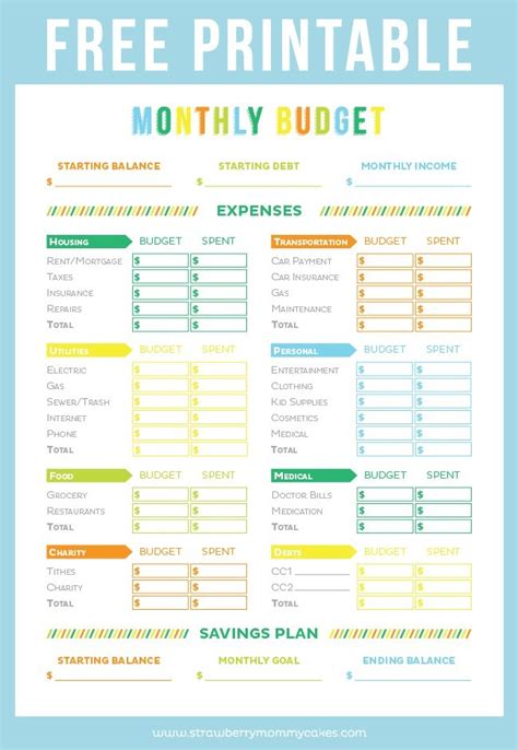 The spreadsheet includes most items in the family household budget. FREE Printable Budget Sheet - Printable Crush