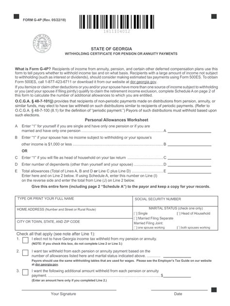 Ga G 4p 2018 Fill Out Tax Template Online Us Legal Forms