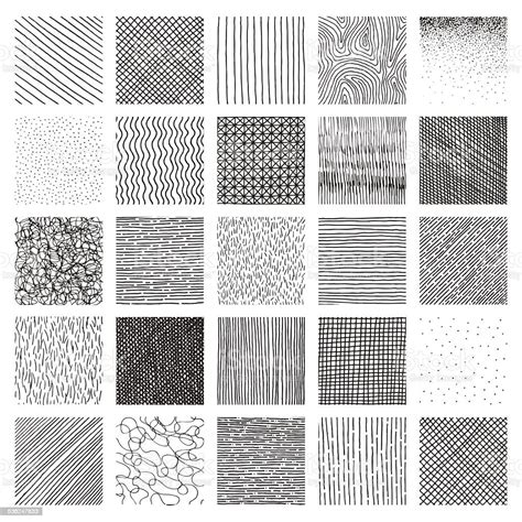 Vector Collection Ink Hand Drawn Hatch Texture Stock Illustration
