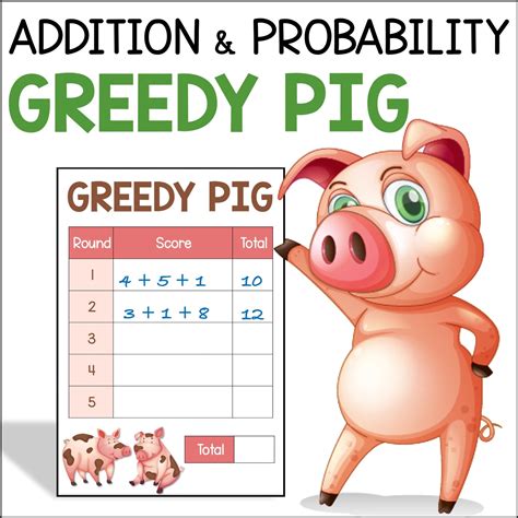 Addition Math Game Of Chance And Probability Greedy Pig Math Game Fun