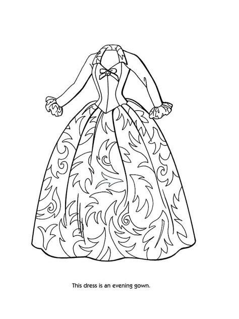 Printable Fashion Dress Coloring Pages Printable Coloring Page