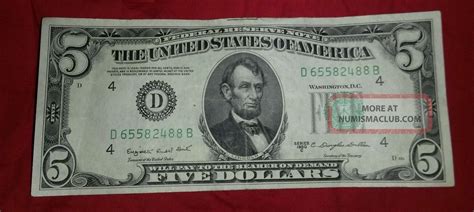 1950 5 Dollar Bill