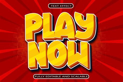 Play Now Editable Text Effect Graphic By Maulida Graphics · Creative