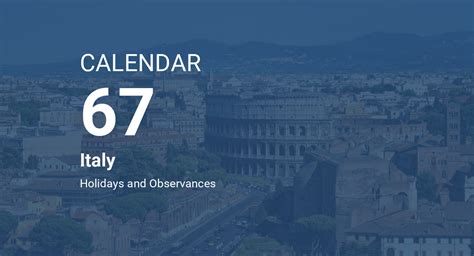 Year 67 Calendar Italy