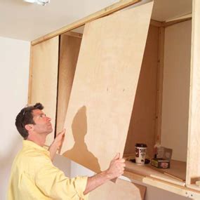 You need to consider the dimensions of your cabinet compared with the size of your garage space. Build Sliding Cabinet Doors Plans DIY Free Download rabbet ...