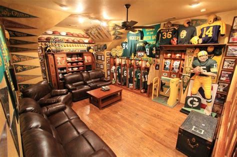 A Room Filled With Lots Of Sports Memorabilia