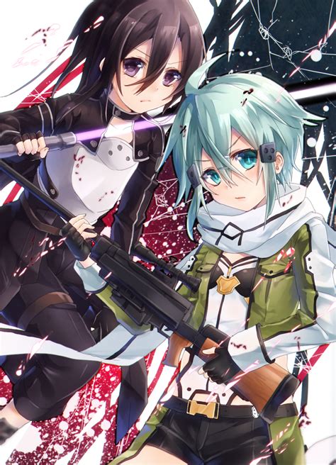 Kirito And Sinon Sword Art Online Anime The Manga