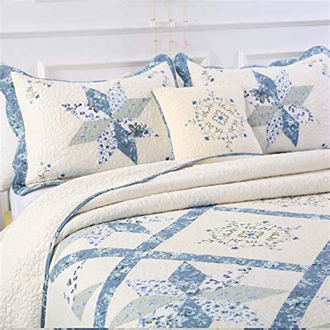 Kasentex 100 Cotton Luxurious Patchwork Bedspread Embroidery Coverlet