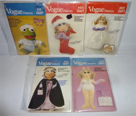 Uchoose Jim Hensons Muppets Vogue Sewing Pattern Miss Piggy Baby Kermit