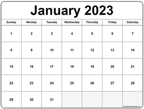 January 2023 Calendar Free Printable Calendar Templates From January