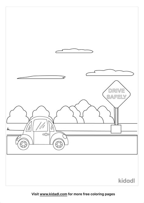 Free Car On Road Coloring Page Coloring Page Printables Kidadl