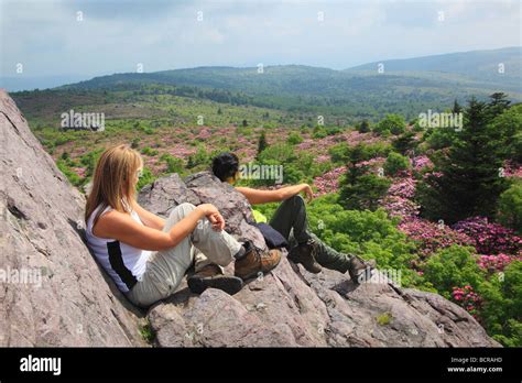 Appalachian Trail Hikers Rest In Rhododendron Gap Mount Rogers National