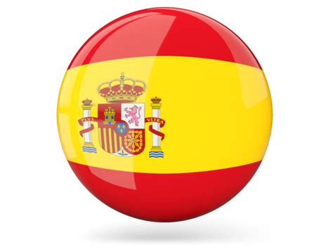 Glossy Round Icon Illustration Of Flag Of Spain